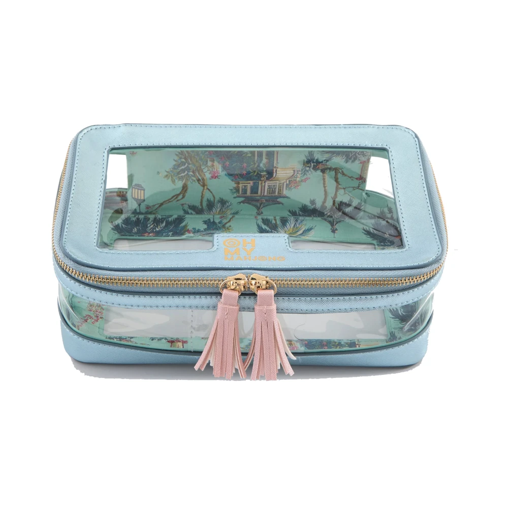 Oh My Mahjong Metallic Tile Storage Bag - Light Blue