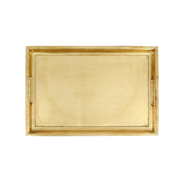 Vietri Florentine Wooden Accessories Gold Rectangular Tray - Medium