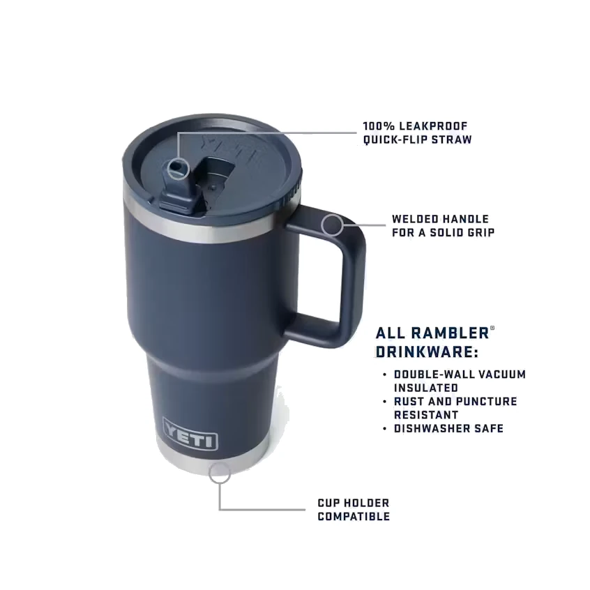 Yeti Rambler 30 oz Travel Mug with Straw Lid - Pace Purple