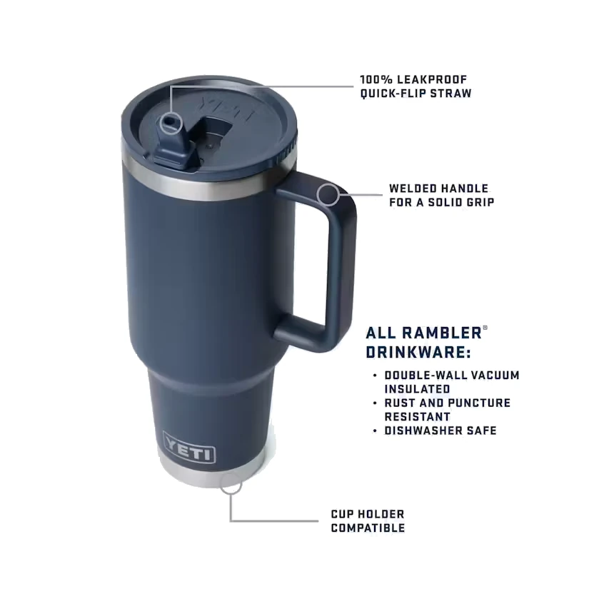 Yeti Rambler 40 oz Travel Mug with Straw Lid - Pace Purple
