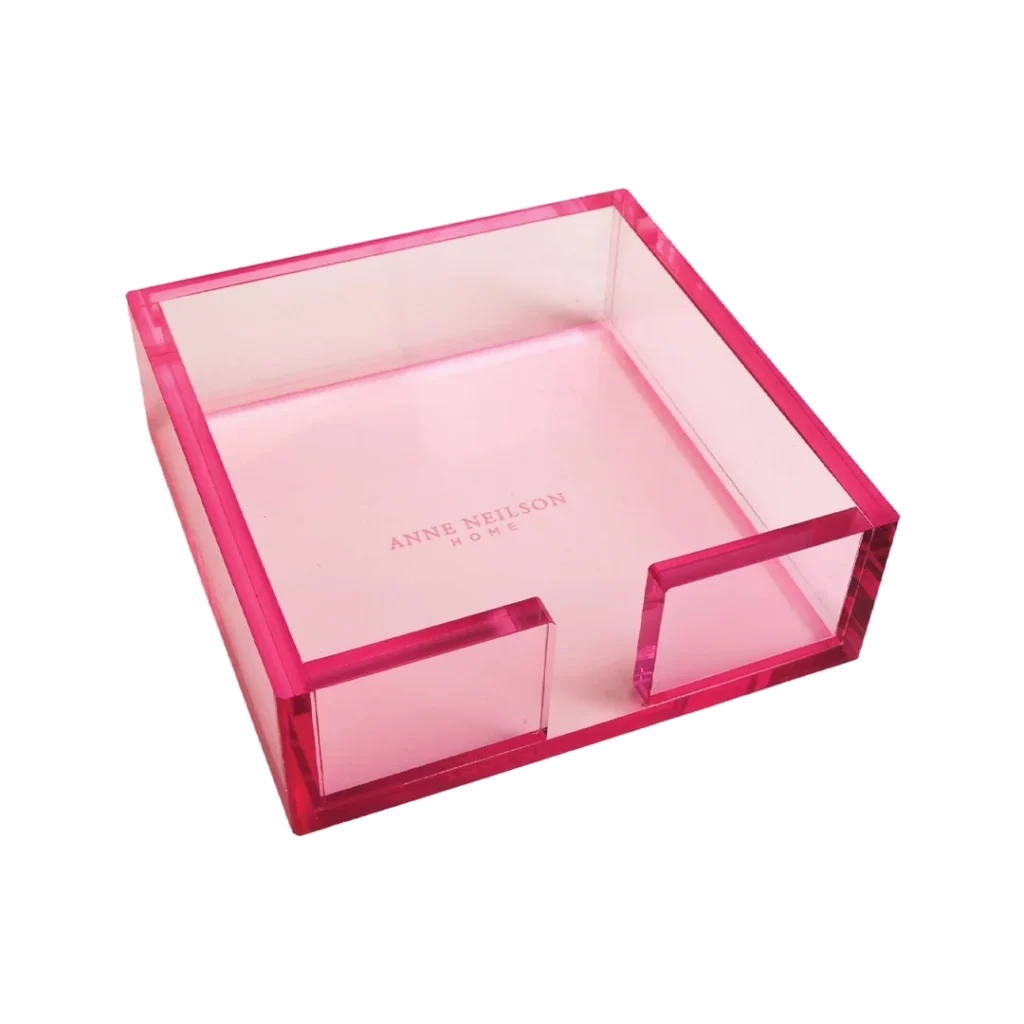 Anne Neilson Pink Acrylic Cocktail Napkin Tray