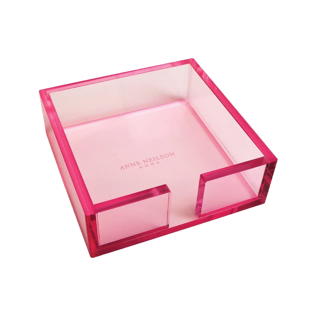 Anne Neilson Pink Acrylic Cocktail Napkin Tray