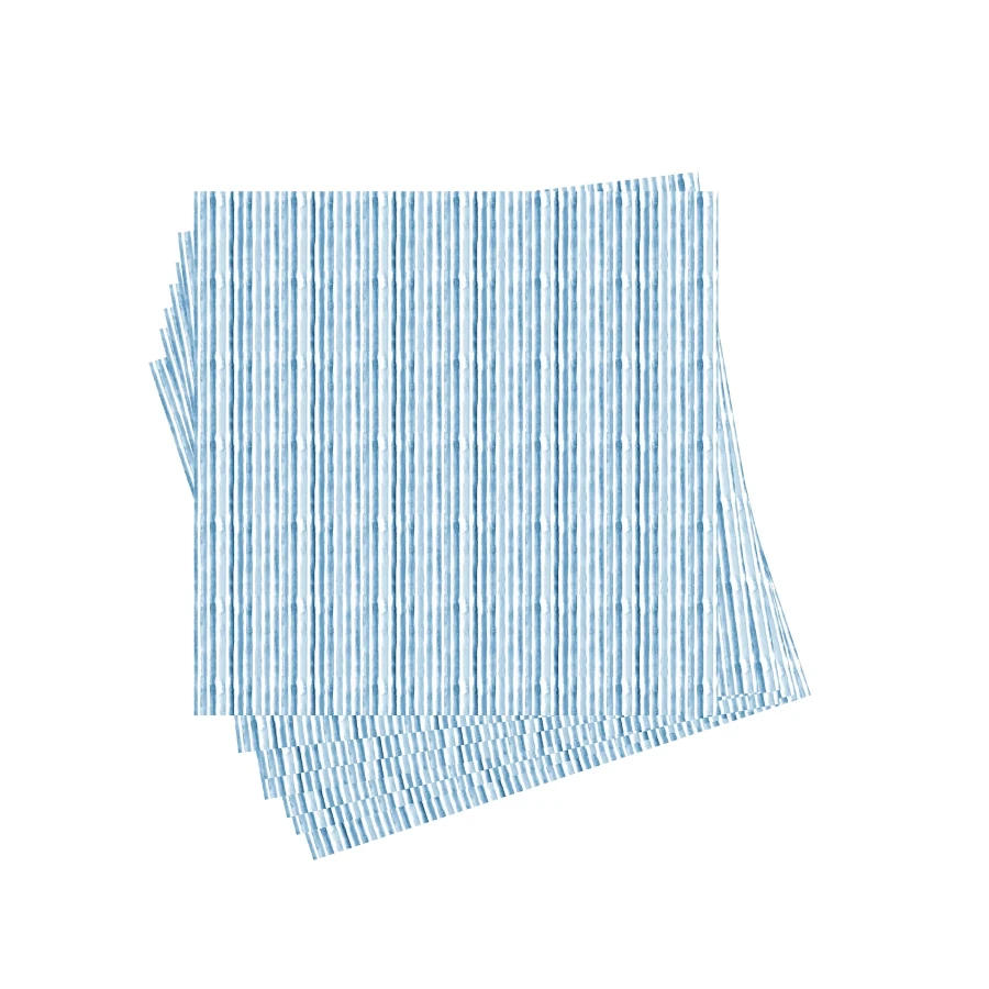 Anne Neilson Blue Watercolor Striped Cocktail Napkins, Pack of 20