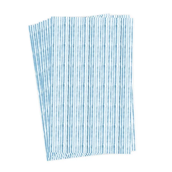 Anne Neilson Blue Watercolor Striped Guest Towels, Pack of 15