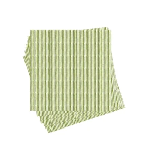Anne Neilson Green Watercolor Striped Cocktail Napkins, Pack of 20