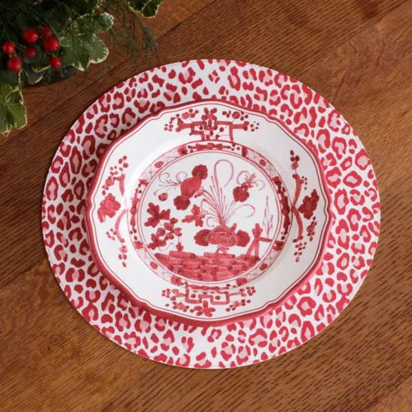 Beatriz Ball VIDA Faenza 11" Dinner Plate - White and Red