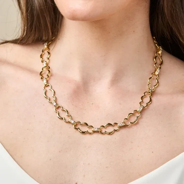 Capucine De Wulf Maharani Grande Chain Necklace, 17"+2" - Clear Cubic Zirconia