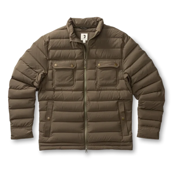 Duck Head Atherton Down Quilted Jacket - Crocodile Brown