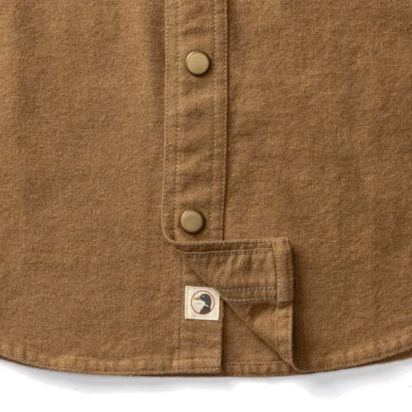 Duck Head Brushed Canvas Snap Shirt - Pyne Solid: Bronze Brown