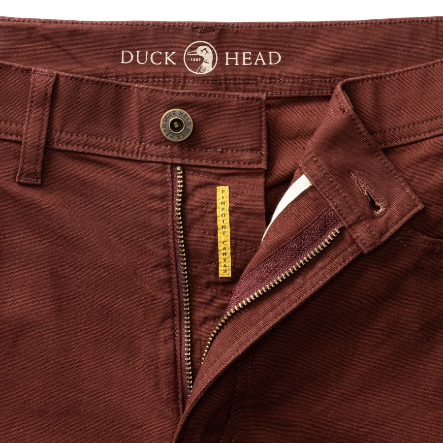 Duck Head Classic Fit Pinpoint Canvas Five-Pocket - Burgundy Brown
