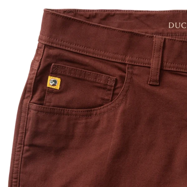Duck Head Classic Fit Pinpoint Canvas Five-Pocket - Burgundy Brown