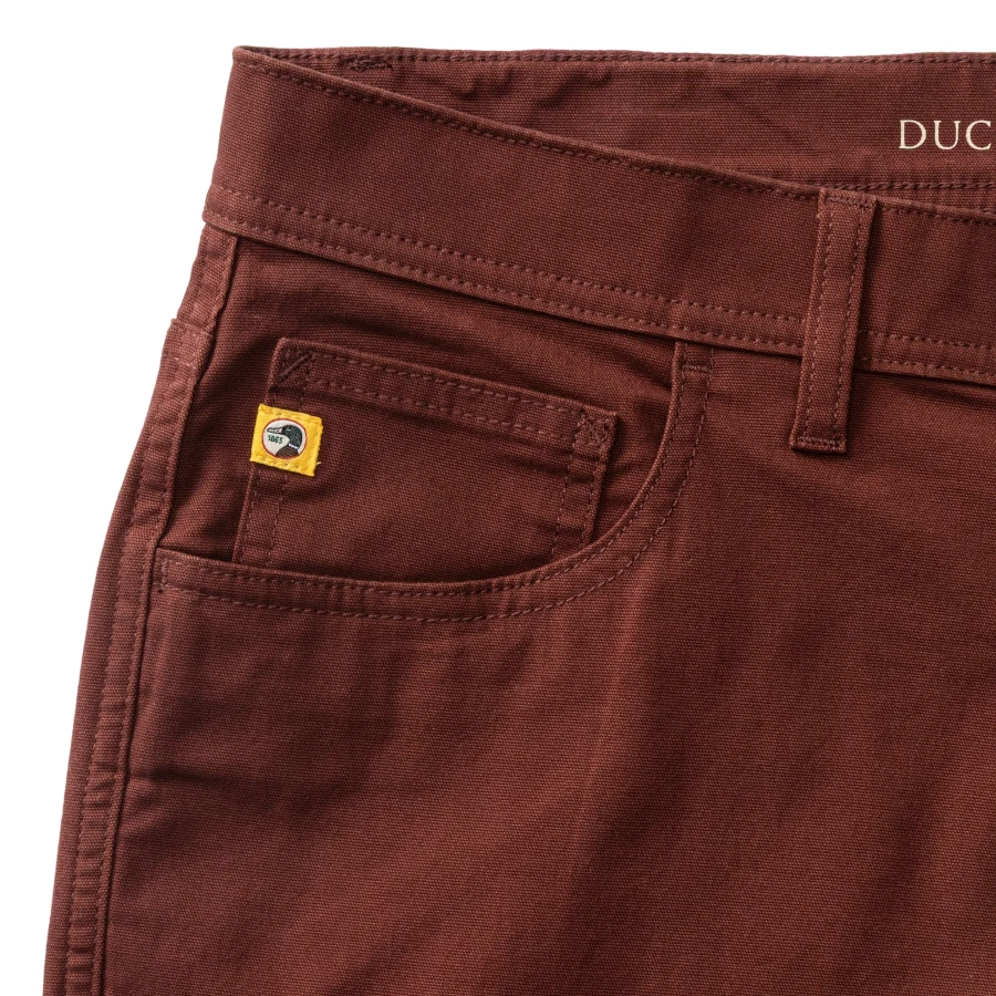 Duck Head Classic Fit Pinpoint Canvas Five-Pocket - Burgundy Brown