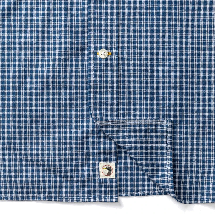 Duck Head Cotton Cashmere Poplin Sport Shirt - Bridger Plaid: Navy Peony