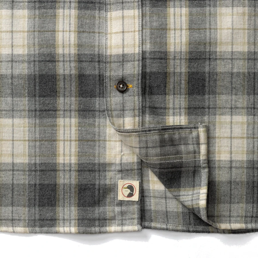 Duck Head Cotton Flannel Sport Shirt - Rolland Plaid: Charcoal Heather