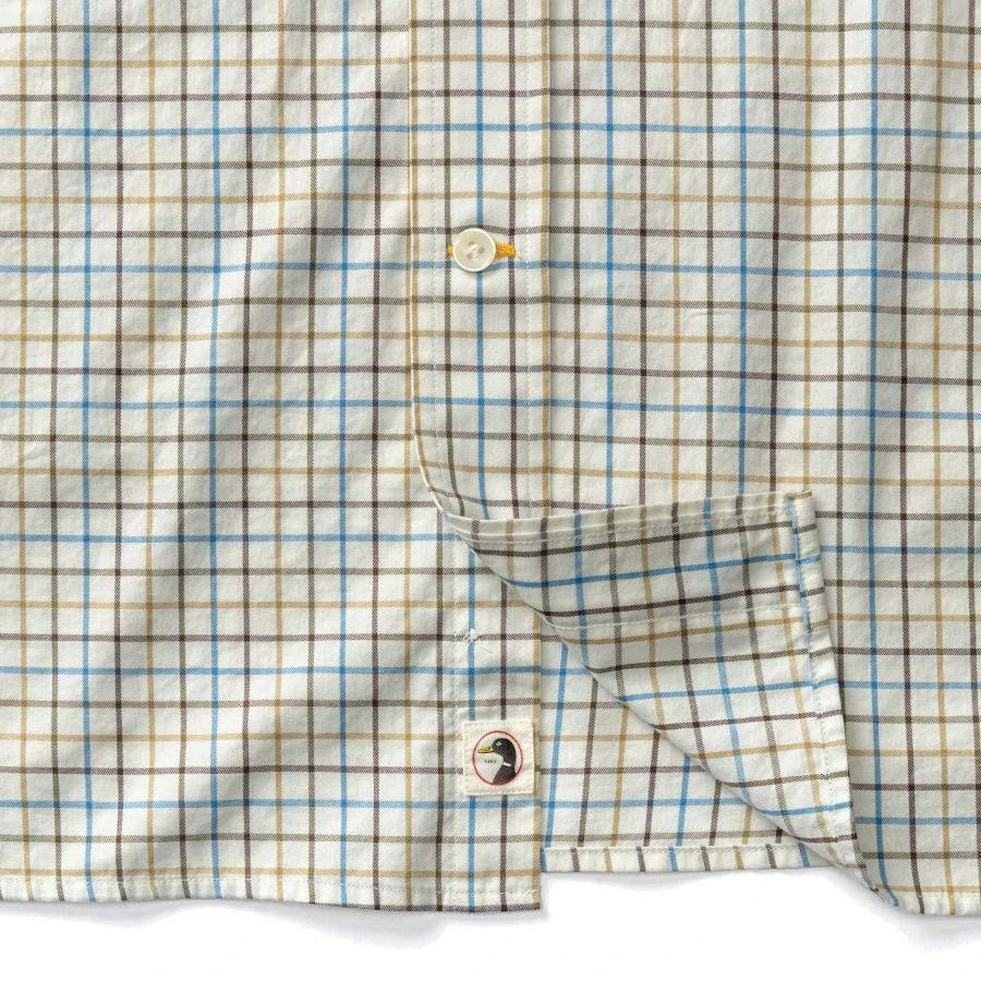 Duck Head Cotton Twill Sport Shirt - Joyner Plaid: Wheatfield