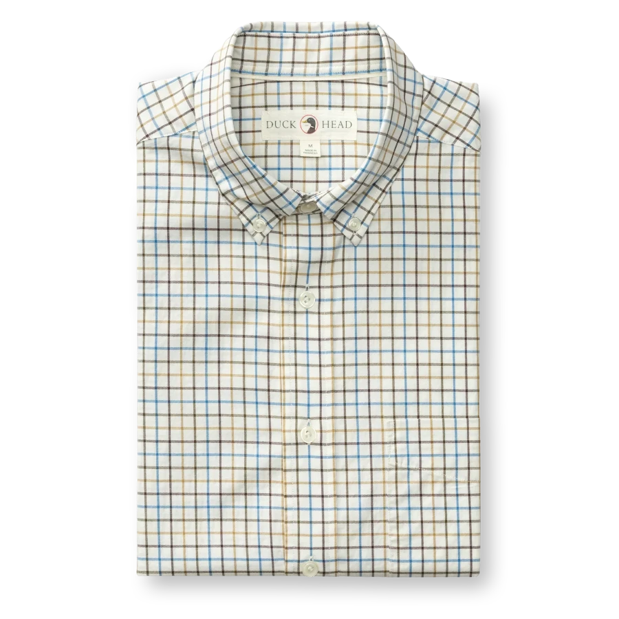 Duck Head Cotton Twill Sport Shirt - Joyner Plaid: Wheatfield Duck Head Cotton Twill Sport Shirt - Joyner Plaid: Wheatfield