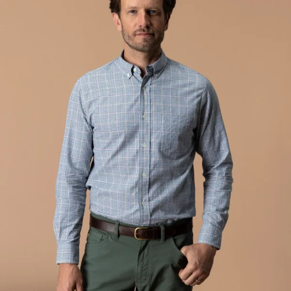 Duck Head Cotton Twill Sport Shirt - Goodwin Plaid: Midnight Teal