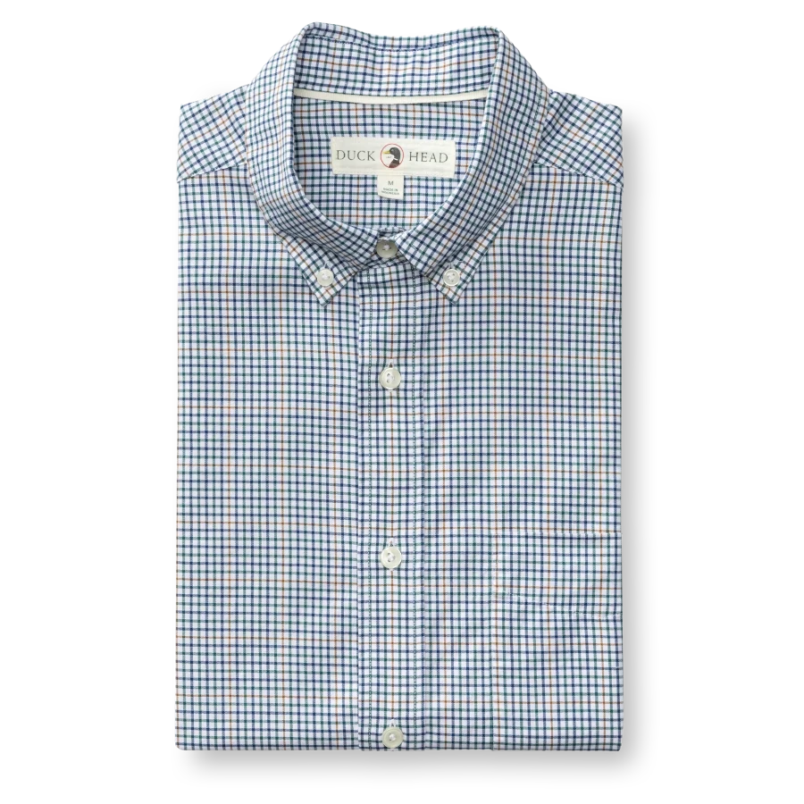 Duck Head Cotton Twill Sport Shirt - Goodwin Plaid: Midnight Teal