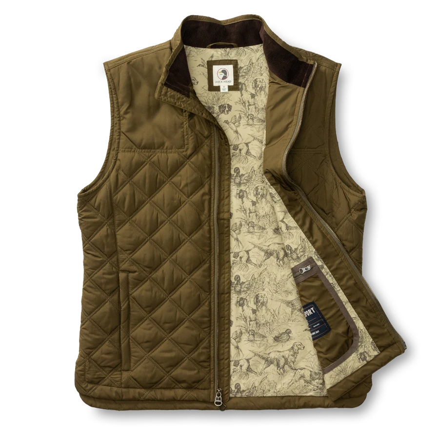 Duck Head Fremont Sport Performance Quilted Vest - Dark Olive