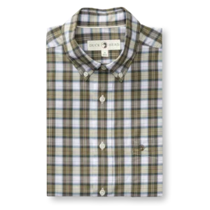 Duck Head Performance Poplin Sport Shirt - Aldridge Plaid: Dark Olive