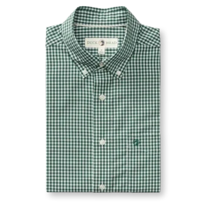 Duck Head Performance Poplin Sport Shirt - Pritchard Plaid: Hunter Green