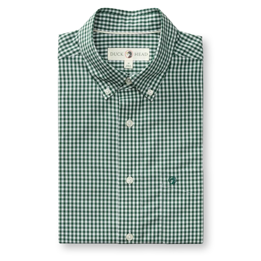 Duck Head Performance Poplin Sport Shirt - Pritchard Plaid: Hunter Green