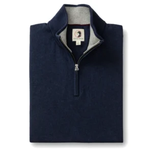 Duck Head Ridley Cotton Cashmere 1/4 Zip Sweater - Maritime Blue