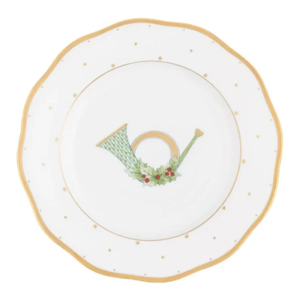 Herend Horn Dessert Plate - Forest Green