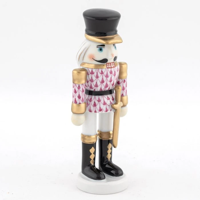 Herend Nutcracker with Sword - Raspberry