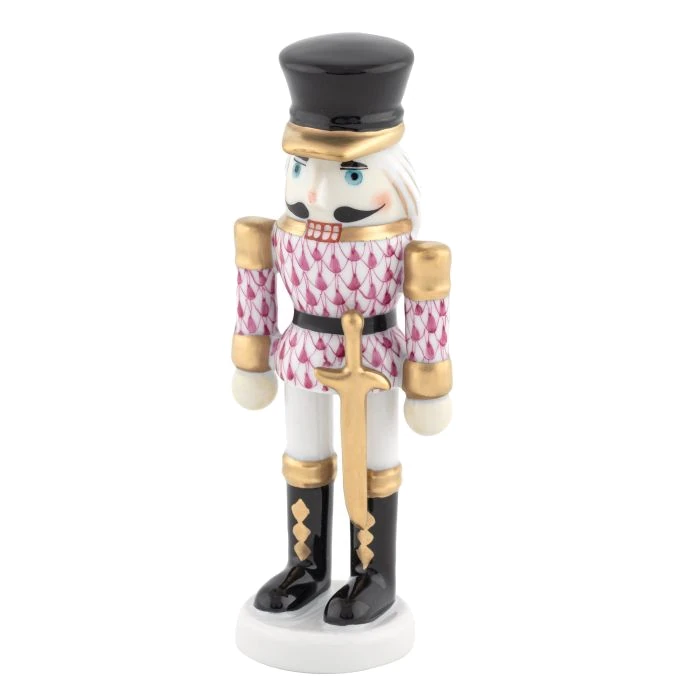 Herend Nutcracker with Sword - Raspberry