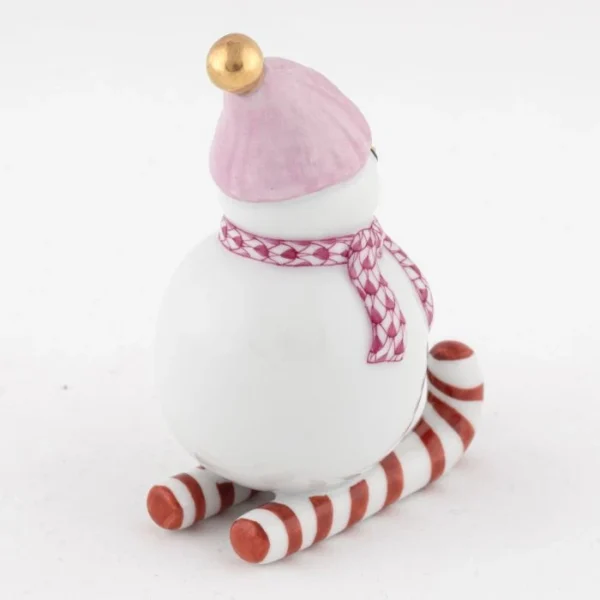 Herend Skiing Snowman - Raspberry