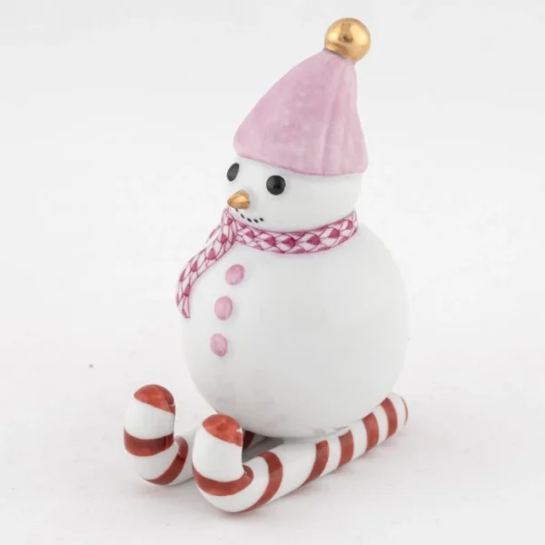 Herend Skiing Snowman - Raspberry