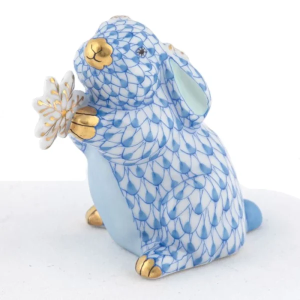 Herend Snowflake Bunny Figurine - Blue