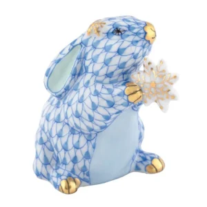 Herend Snowflake Bunny Figurine - Blue