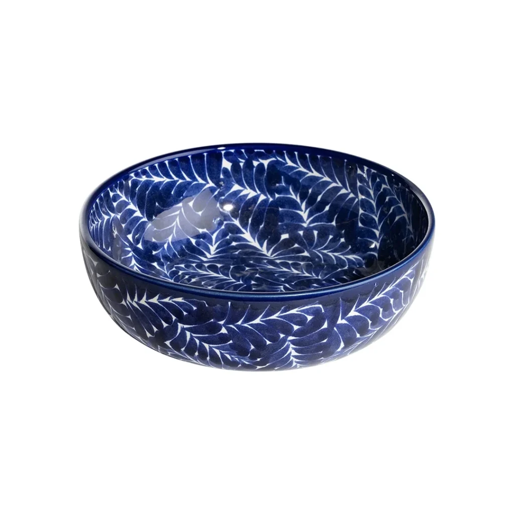 Jan Barboglio Palma Azul Salad Bowl - Blue & White
