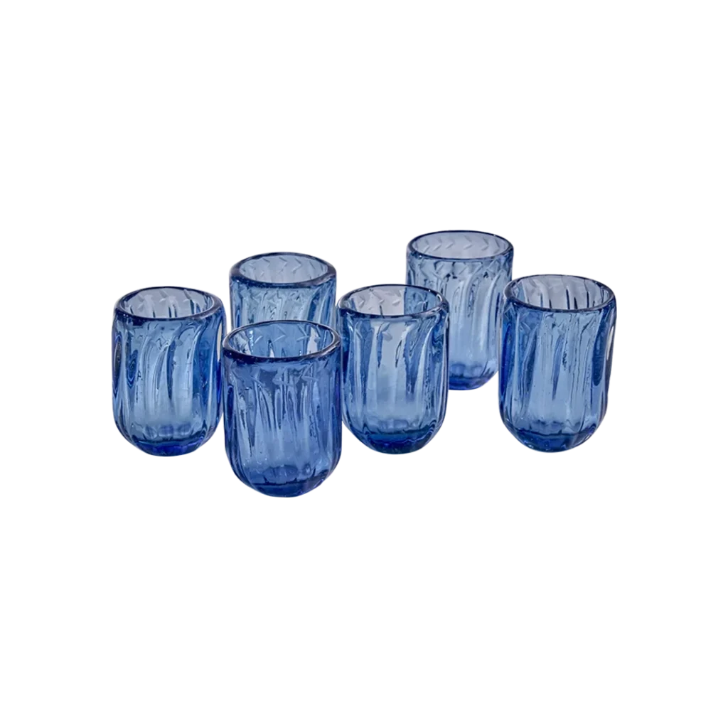 Jan Barboglio Pequeñas Acanalada - Blue, Set of 6 Jan Barboglio Pequeñas Acanalada - Blue, Set of 6