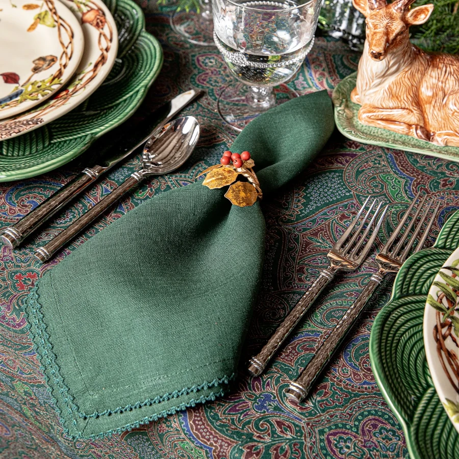 Juliska Berry Scallop Napkin - Evergreen