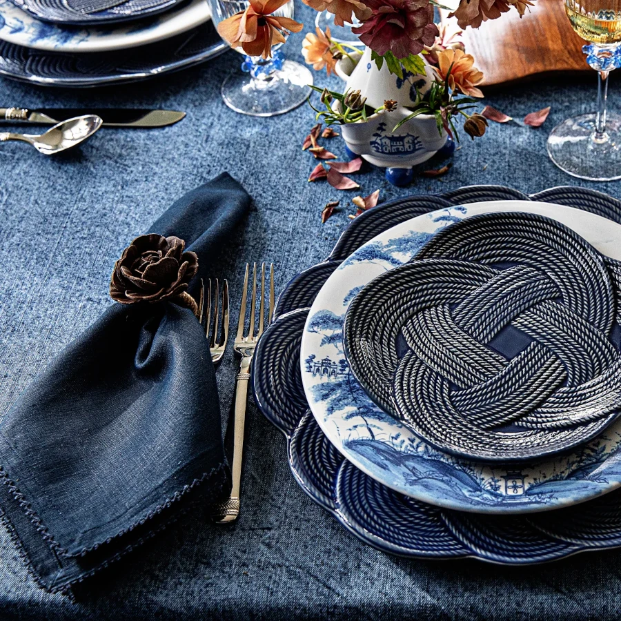 Juliska Berry Scallop Napkin - Navy