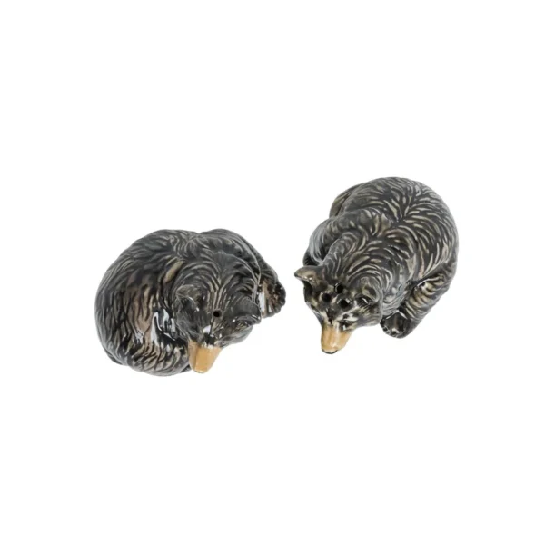 Juliska Black Bear Salt and Pepper Shakers Set
