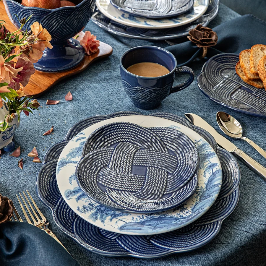Juliska Le Panier Mystic Knot Dessert/Salad Plate - Denim