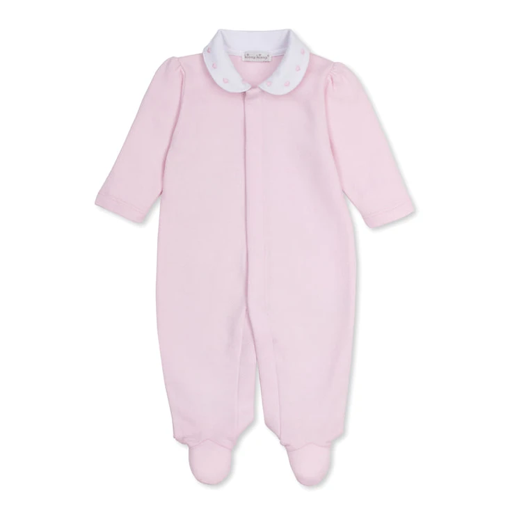 Kissy Kissy Baby Blessings Pink Jacquard Footie with Collar Kissy Kissy Baby Blessings Pink Jacquard Footie with Collar