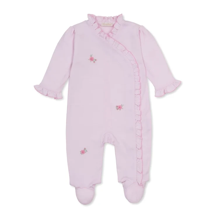 Kissy Kissy SCE Cottage Roses Pink Hand Embroidered Footie
