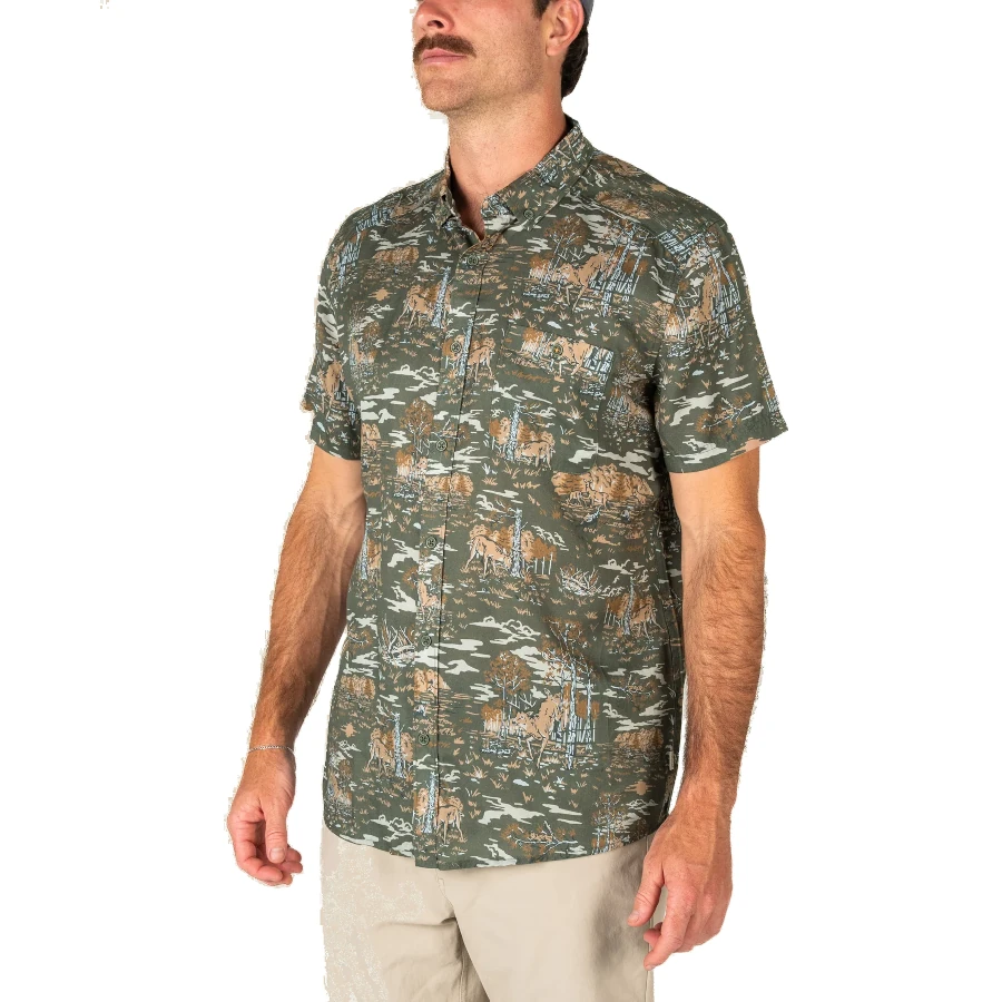 Marsh Wear Hagood Printed Short-Sleeve Shirt - Forest