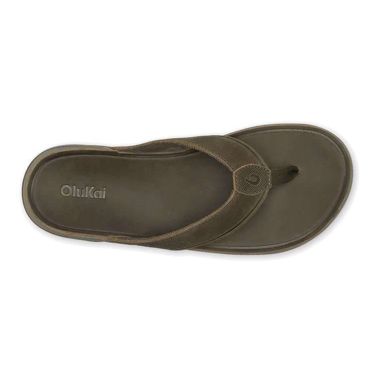OluKai Tuahine Waterproof Leather Sandals - Canteen