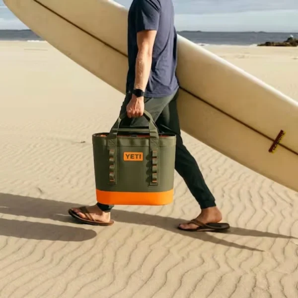 Yeti Camino 35 Carryall Tote Bag - Olive/King Crab Orange