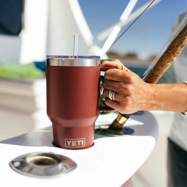 Yeti Rambler 35oz Mug with Straw Lid - Stag Red