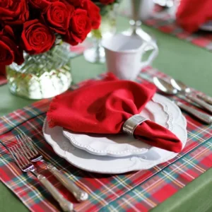 Arte Italica Tartan Red Italian Cotton Placemat