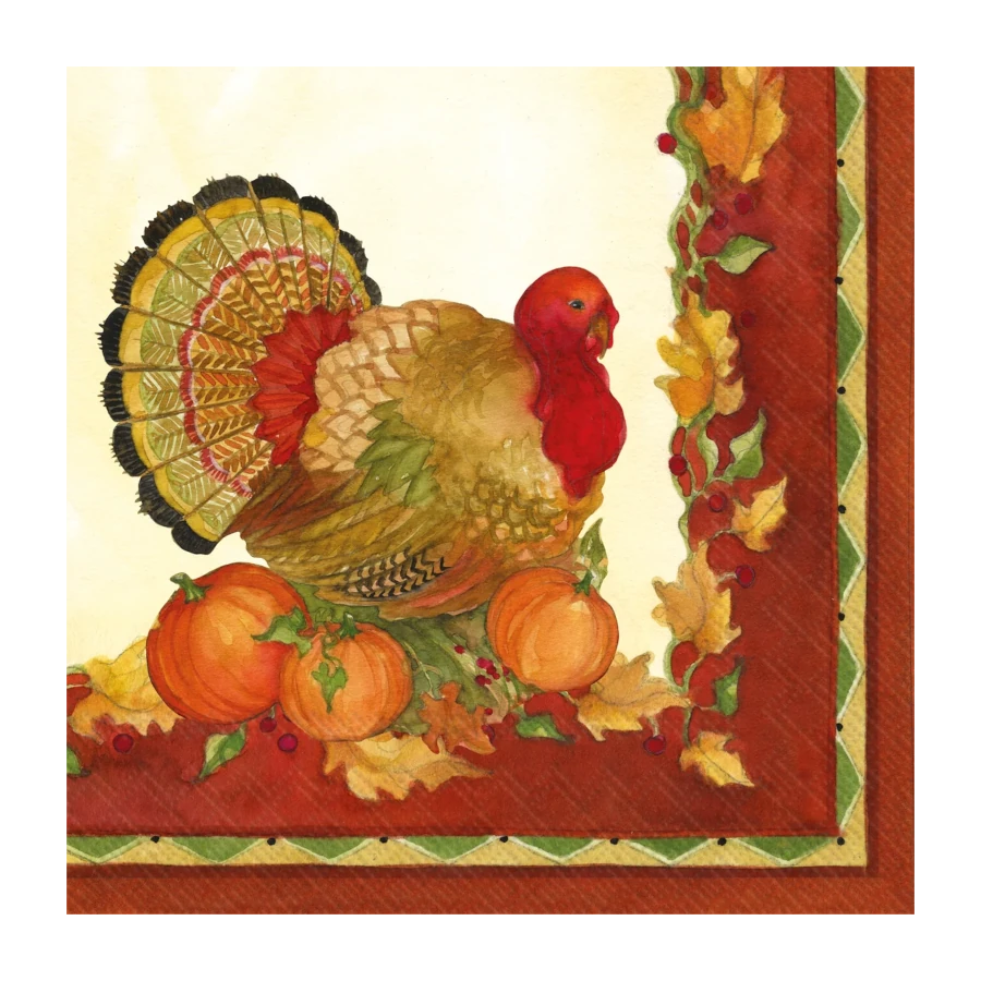 Boston International Autumn Thanks Cocktail Napkins, 20 Pack