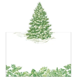Caspari Christmas Tree Toile Place Card - Pack of 8