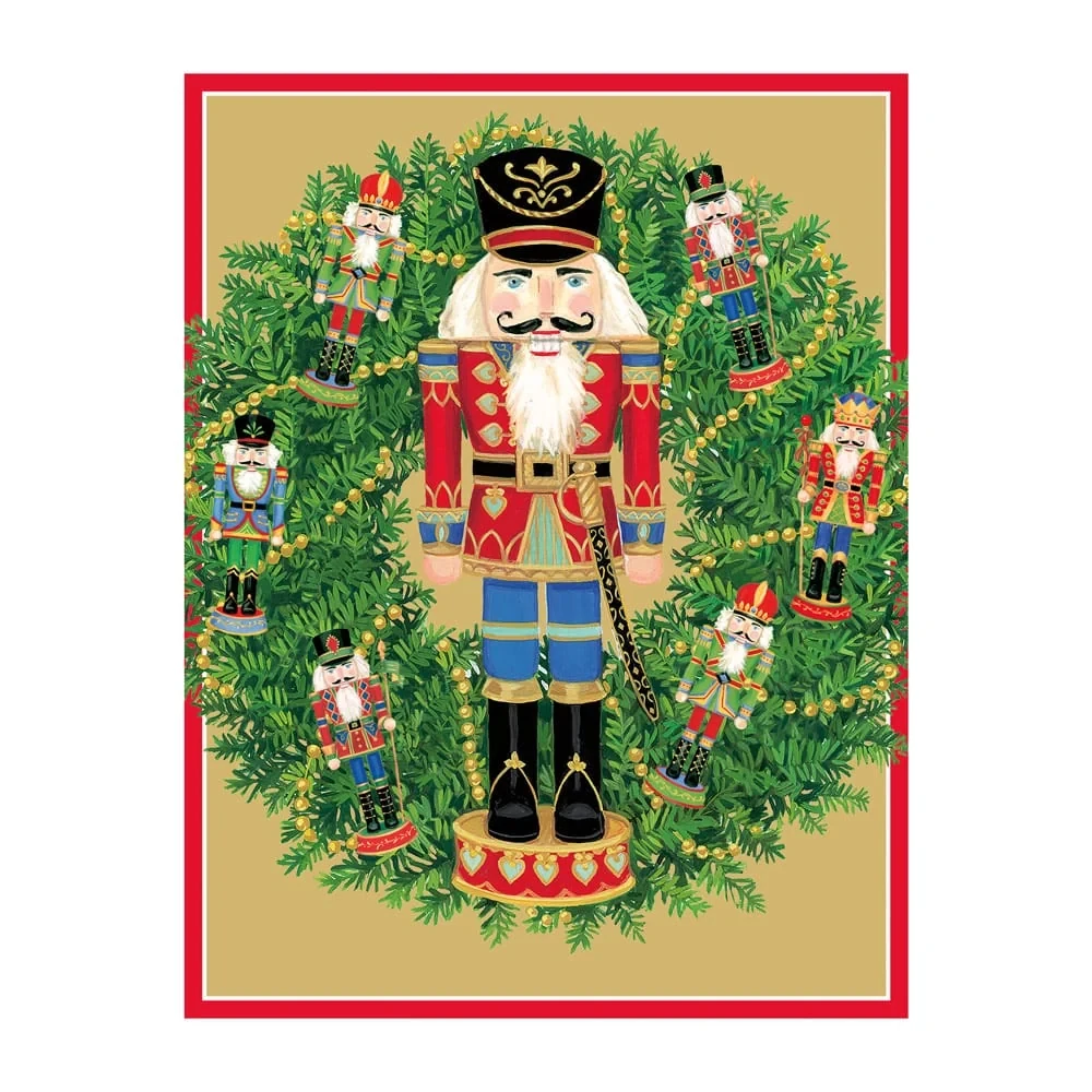 Caspari Nutcracker Wreath Classic Boxed Christmas Cards